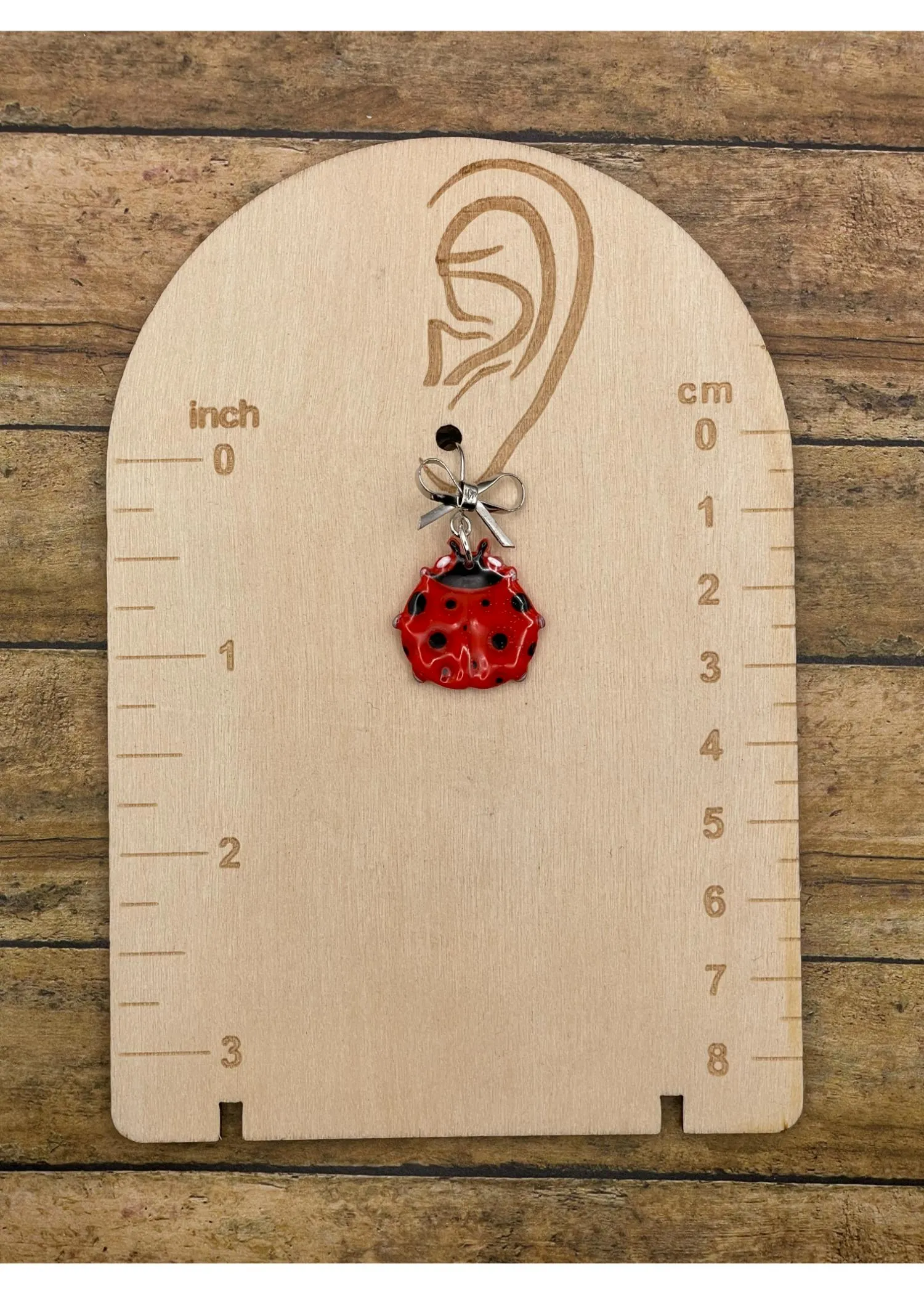 Lady Bug Dangle Earrings with Bow sold by Modcloth product image thumbnail 2