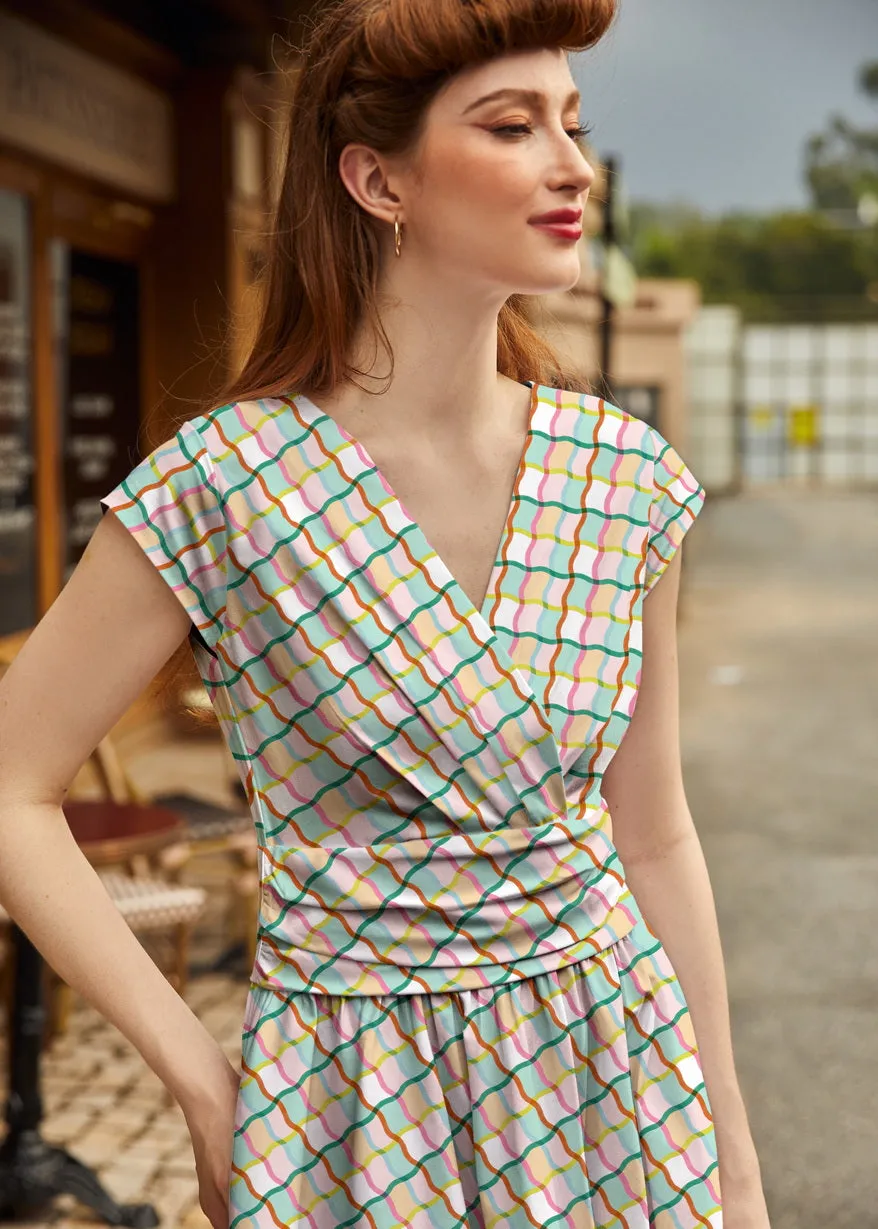 Greta Surplice Dress Squiggly sold by Modcloth