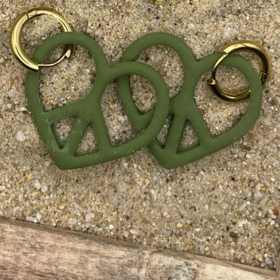 Peace Heart Dangly Hoop Earrings sold by Modcloth product image thumbnail 4