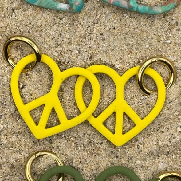 Peace Heart Dangly Hoop Earrings sold by Modcloth product image thumbnail 3