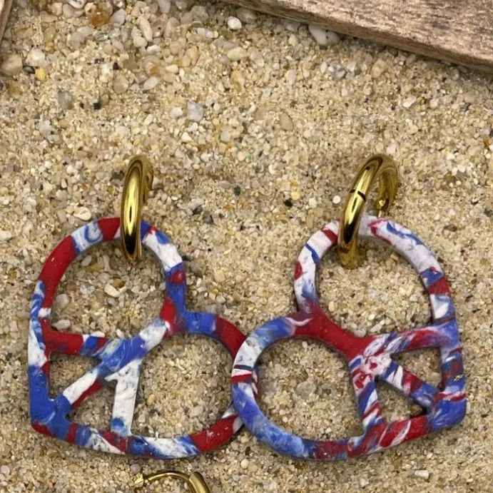 Peace Heart Dangly Hoop Earrings sold by Modcloth product image thumbnail 2