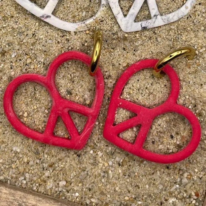 Peace Heart Dangly Hoop Earrings sold by Modcloth product image thumbnail 4