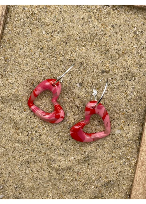 Swirl Heart Hoop Earrings sold by Modcloth