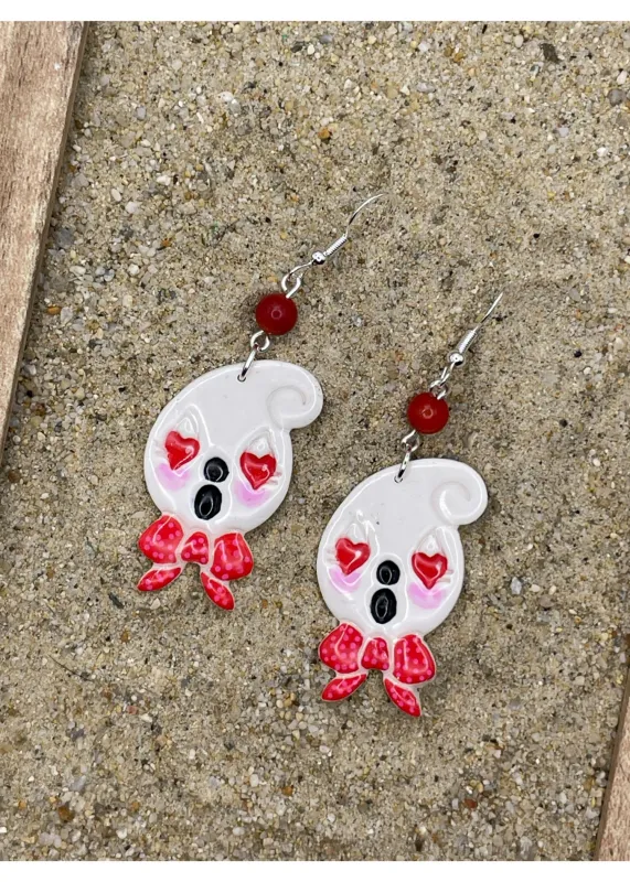 Retro Valentine Ghost Dangle Earrings sold by Modcloth