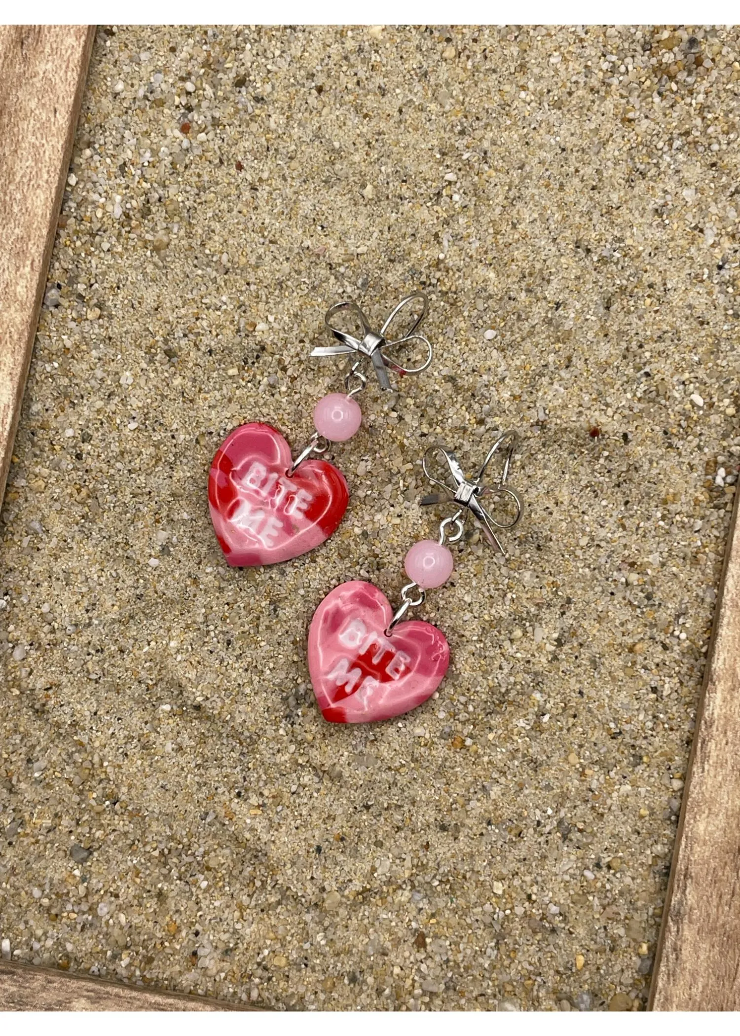 Bite Me Candy Heart Earrings sold by Modcloth product image thumbnail 3