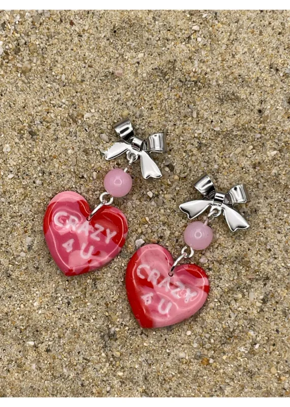 Crazy 4 U Candy Heart Earrings sold by Modcloth