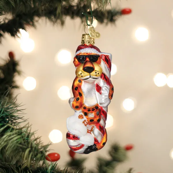 Chester Cheetah On Candy Cane Ornament sold by Modcloth