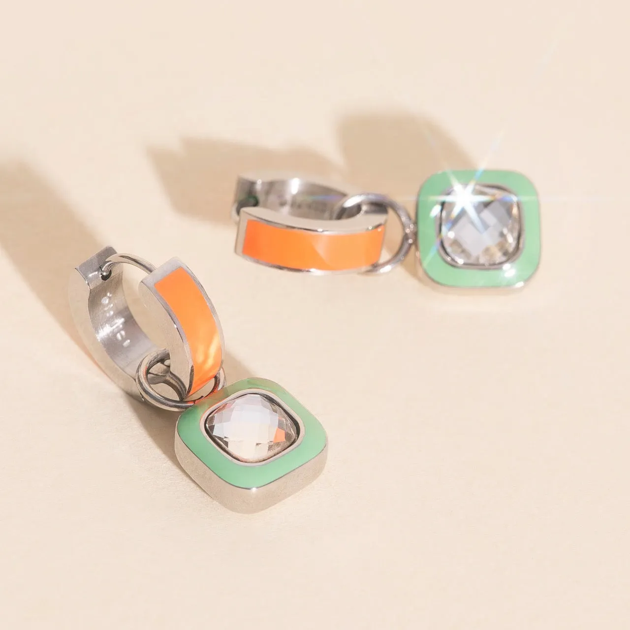 Showgirl Chunky Huggie Hoop Charm sold by Modcloth product image thumbnail 5