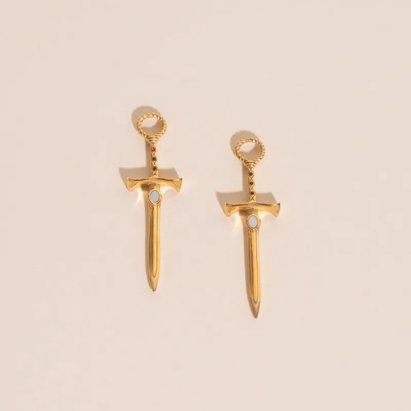 Sword Chunky Huggie Hoop Charms sold by Modcloth