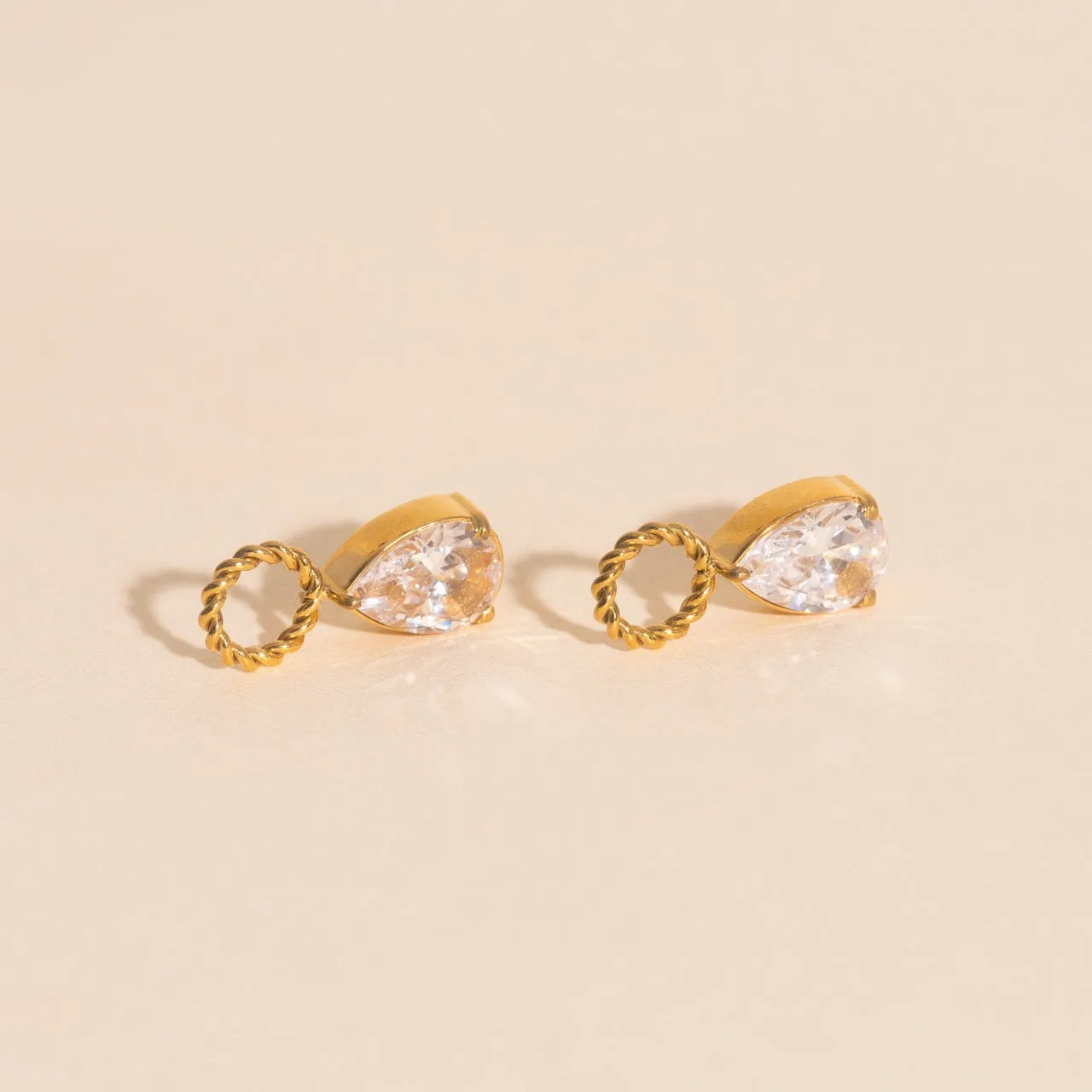 Crystal Pear Huggie Hoop Charms sold by Modcloth product image thumbnail 3