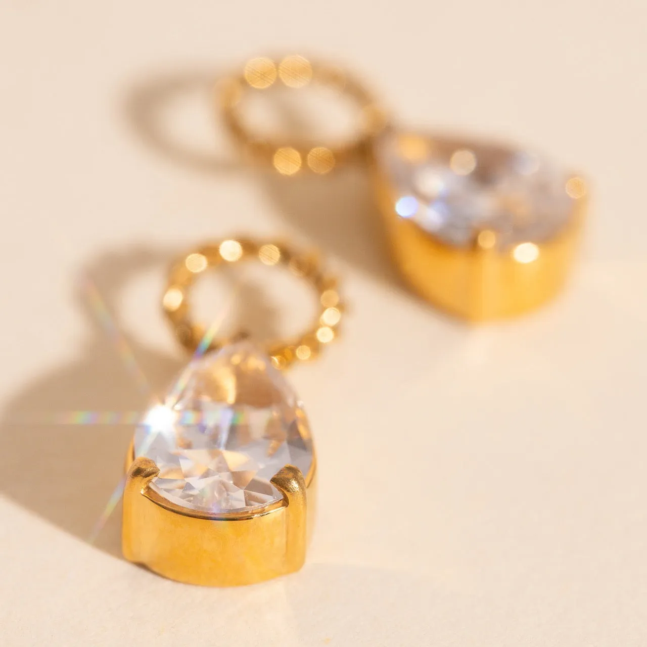 Crystal Pear Huggie Hoop Charms sold by Modcloth product image thumbnail 4