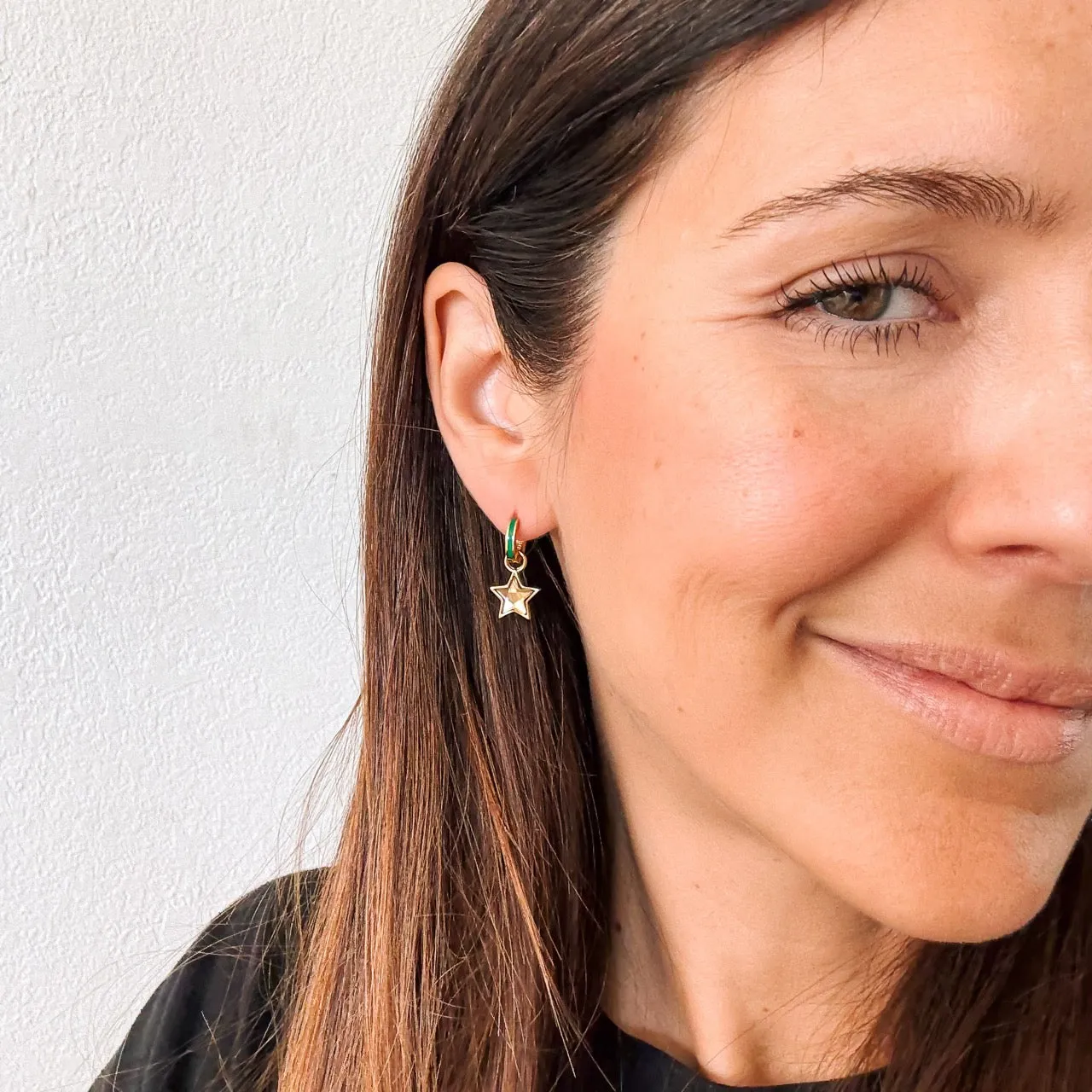 Shiny Star Huggie Hoop Charms sold by Modcloth product image thumbnail 4