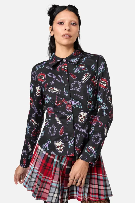 Sucked In Gothic Blouse made by Modcloth