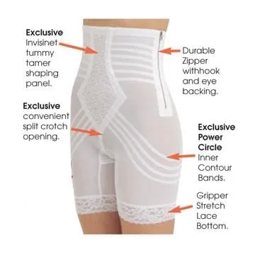 Style 6201 | Breathable High Waist Thigh Slimmer with Side Zipper | No Roll Power Mesh Hourglass Shaper | Firm to Extra Firm Support sold by Modcloth product image thumbnail 4