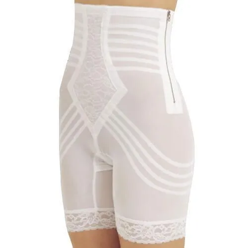 Style 6201 | Breathable High Waist Thigh Slimmer with Side Zipper | No Roll Power Mesh Hourglass Shaper | Firm to Extra Firm Support sold by Modcloth