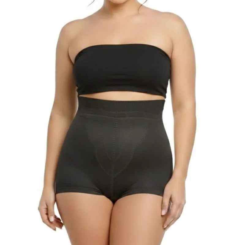 Style 6296 | High Waist Panty Brief with Tulip Front Panel | Memory Compression Fabric | Medium Support sold by Modcloth
