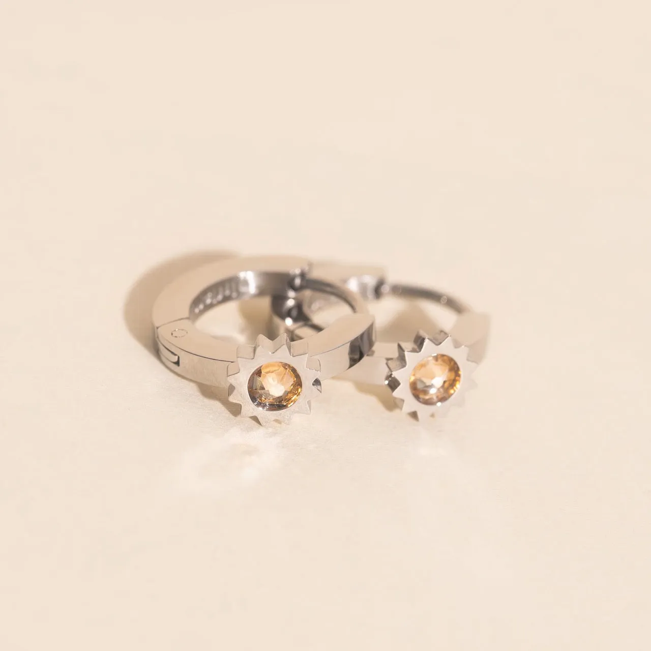 Sun 3D Huggie Hoop Earrings sold by Modcloth product image thumbnail 5