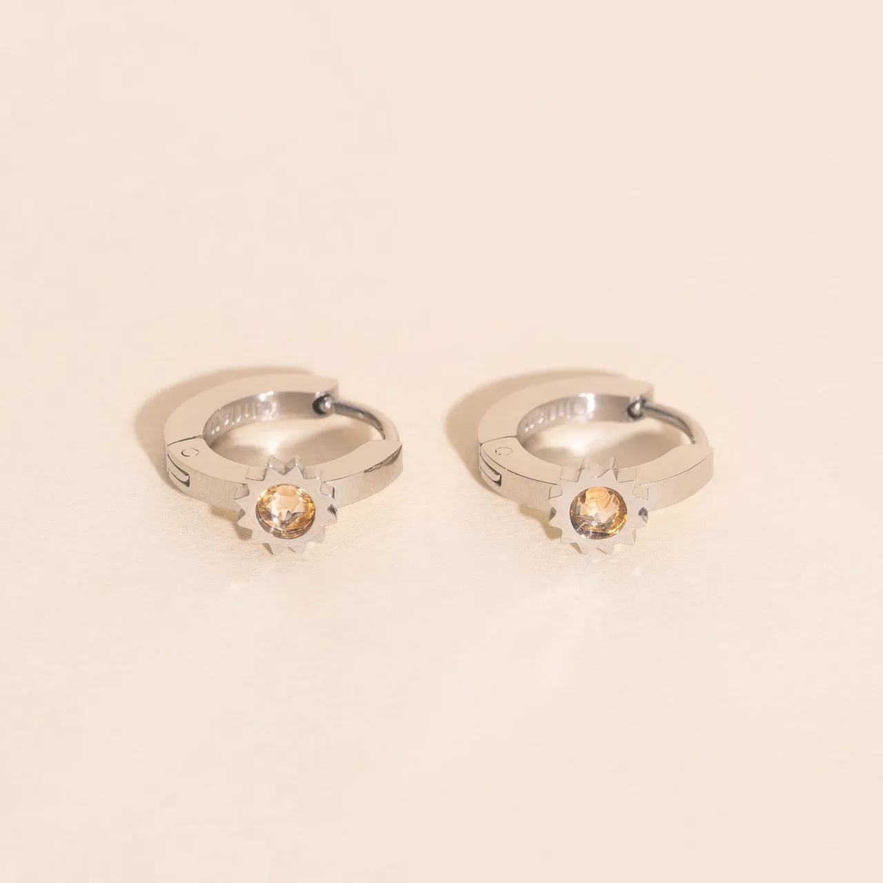 Sun 3D Huggie Hoop Earrings sold by Modcloth product image thumbnail 3