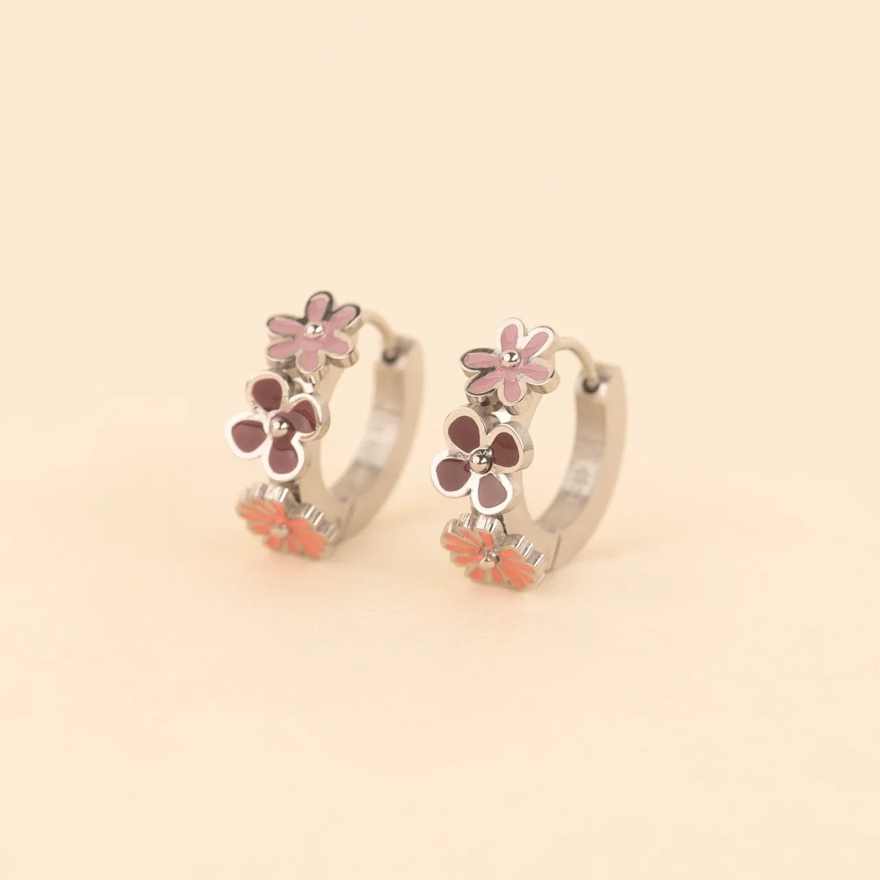 Flower 3D Huggie Hoop Earrings sold by Modcloth