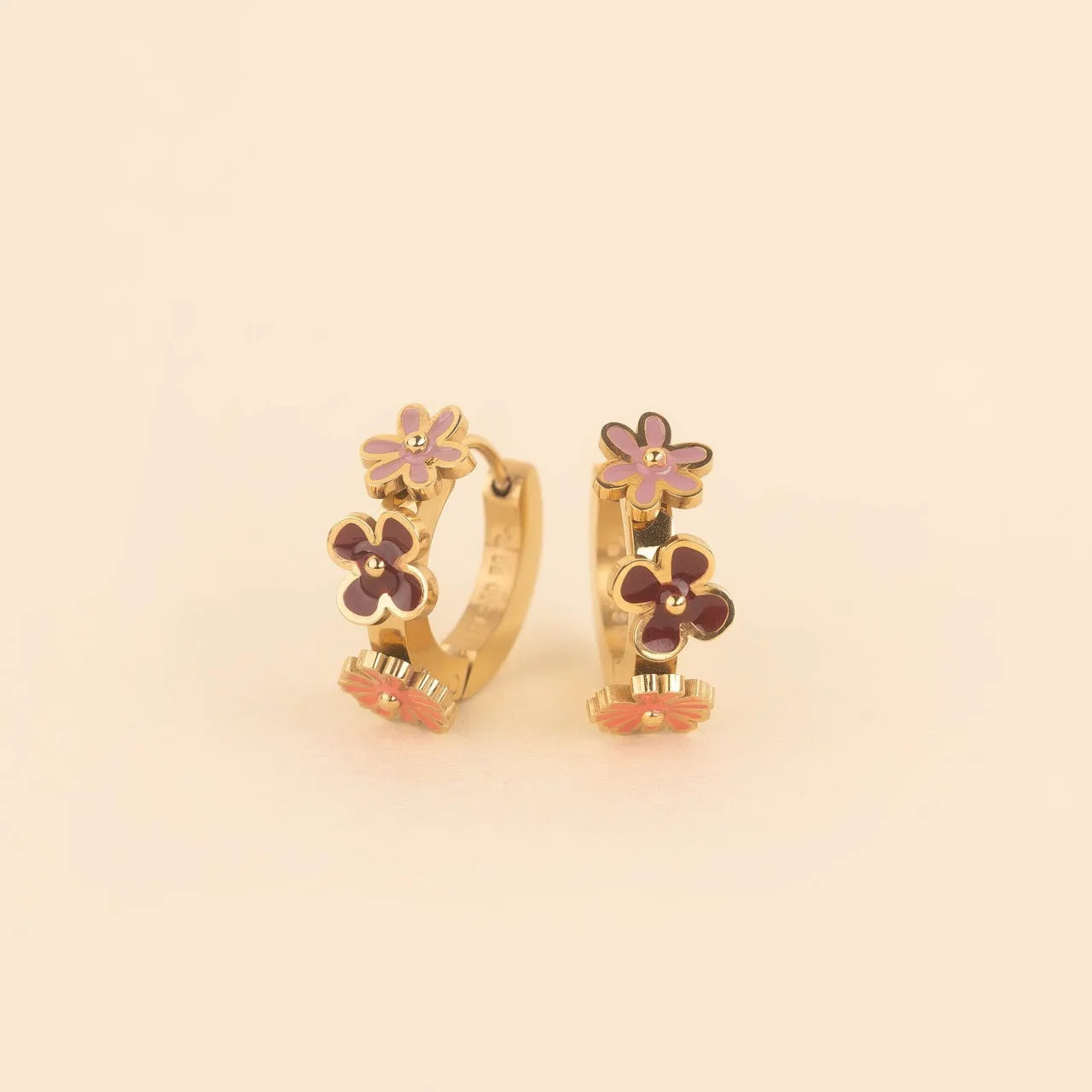 Flower 3D Huggie Hoop Earrings sold by Modcloth product image thumbnail 2