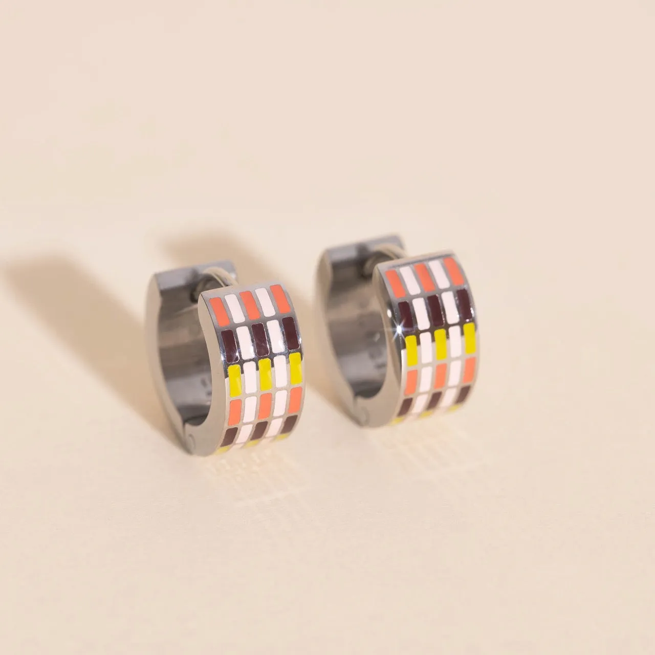 Stitched Super Chunky Huggie Hoop Earrings sold by Modcloth product image thumbnail 2