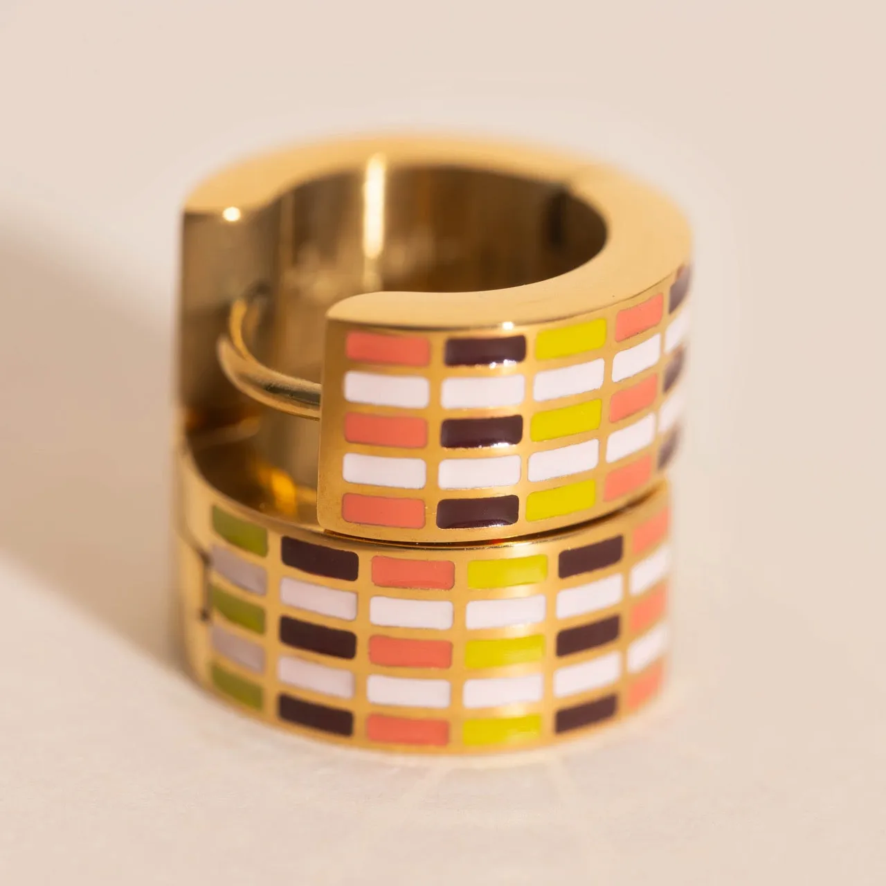 Stitched Super Chunky Huggie Hoop Earrings sold by Modcloth product image thumbnail 5