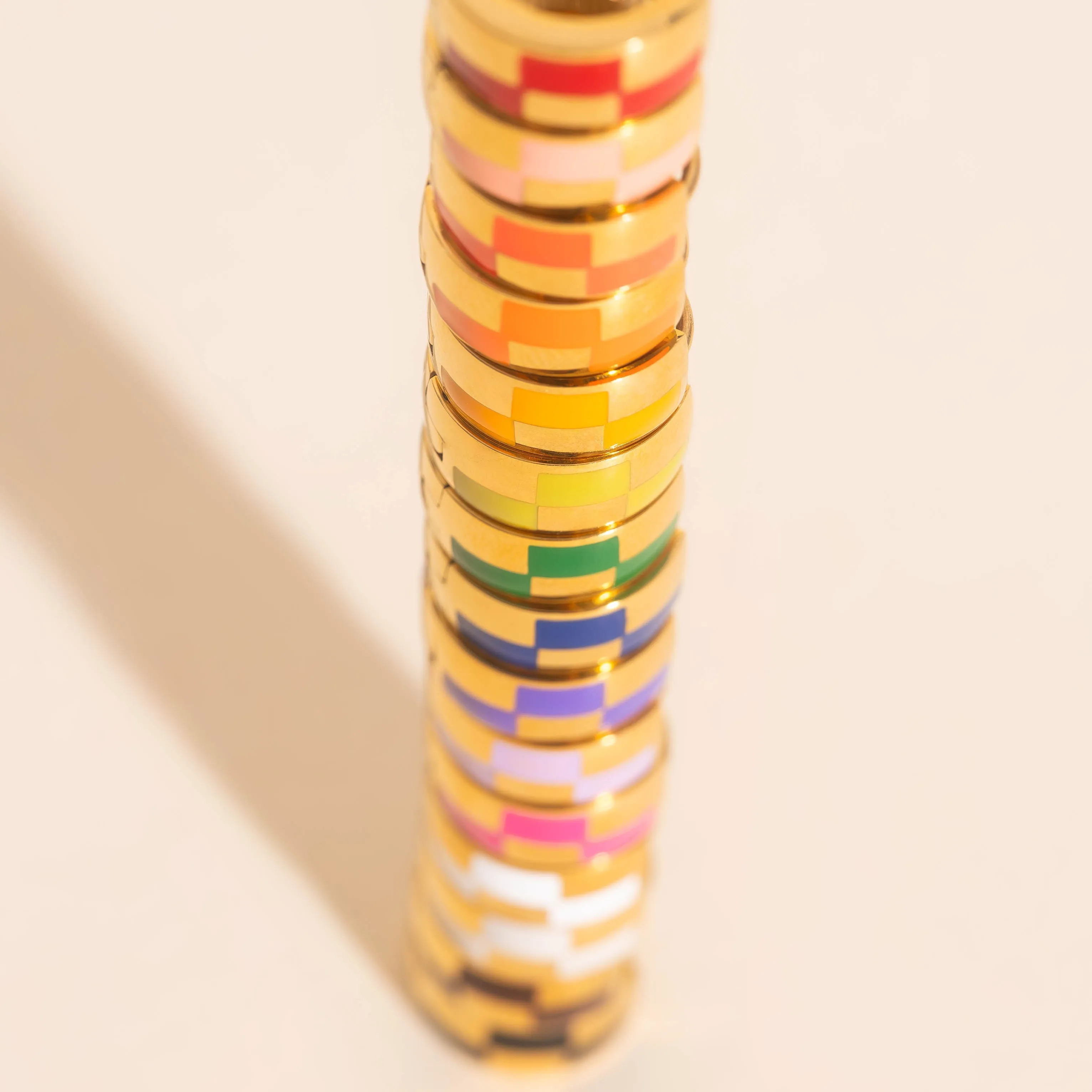 Checkered Rounded Super Chunky Huggie Hoop Earrings sold by Modcloth product image thumbnail 3