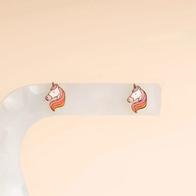 Unicorn Stud Earrings sold by Modcloth