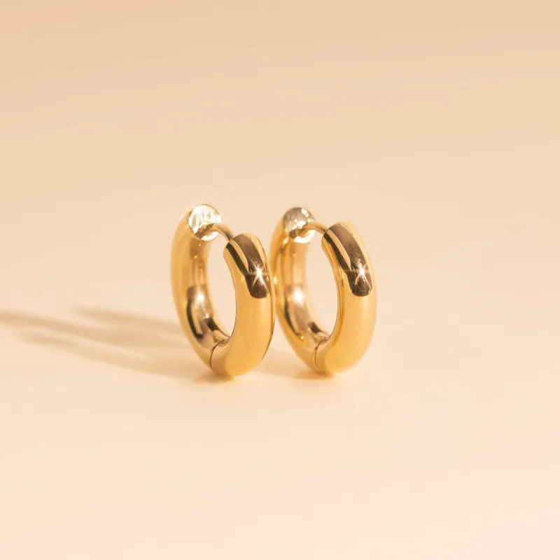 Chunky Rounded Huggie Hoop Earrings sold by Modcloth