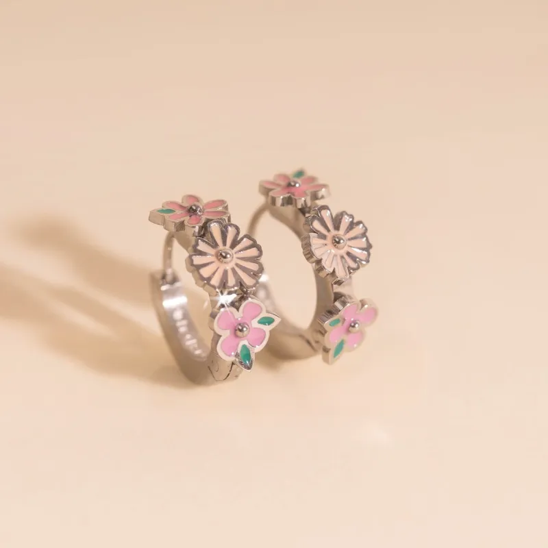 Bloom Trio 3D Huggie Hoop Earrings sold by Modcloth
