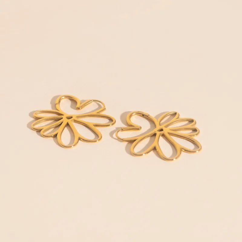 Wire Floral Huggie Hoop Earrings sold by Modcloth