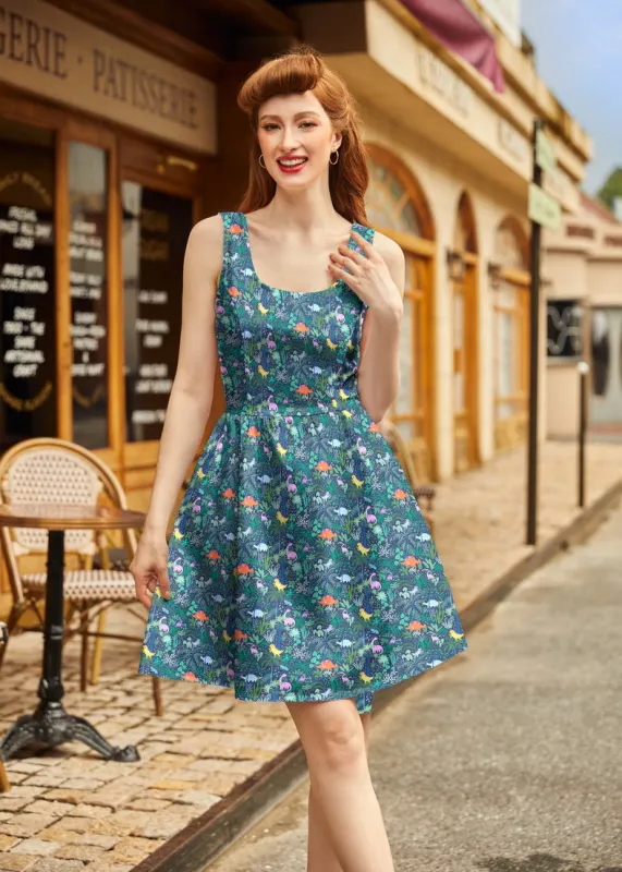 Dino Shorter Length Fit & Flare Dress sold by Modcloth