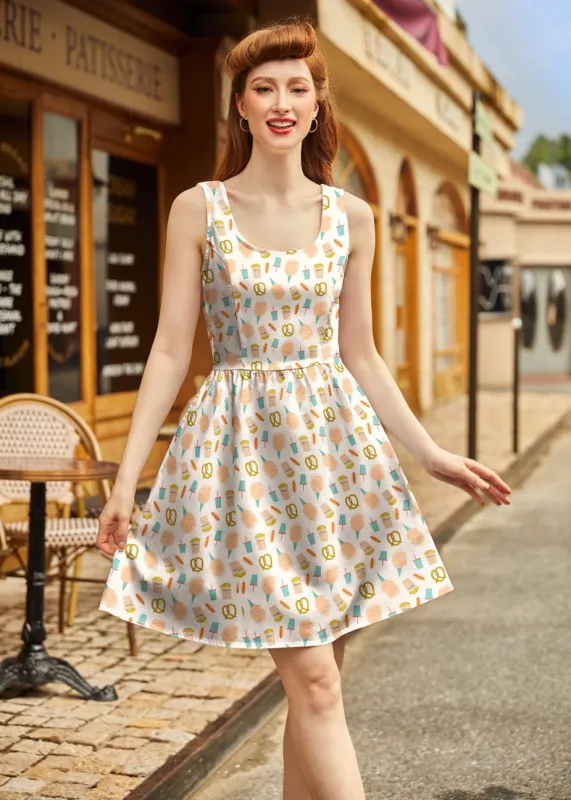 Snacks Shorter Length Fit & Flare Dress sold by Modcloth