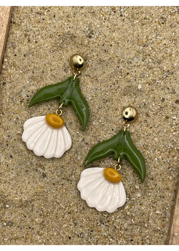 Upside Down Daisy Flower Earrings sold by Modcloth