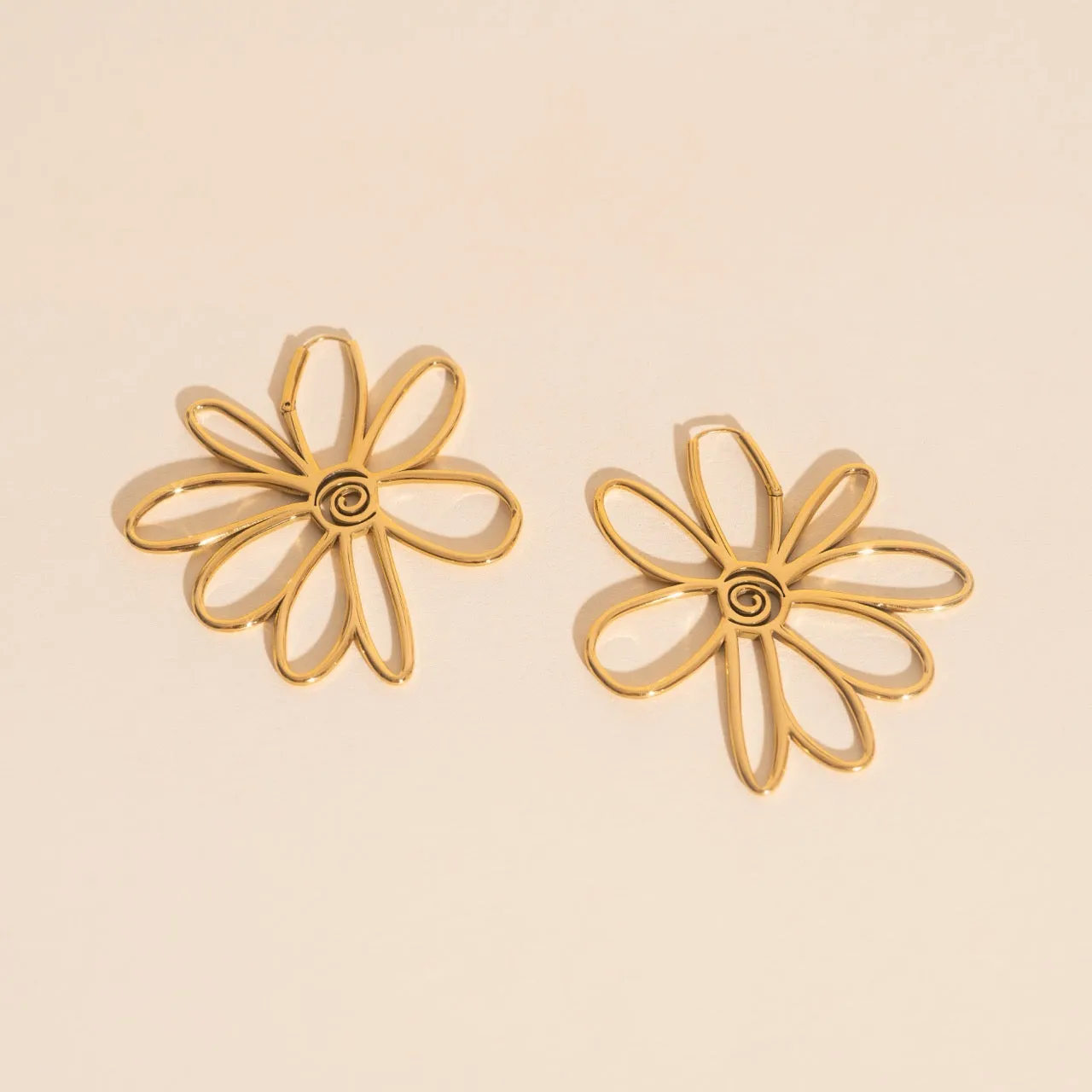 Jumbo Wire Floral Huggie Hoop Earrings sold by Modcloth product image thumbnail 2