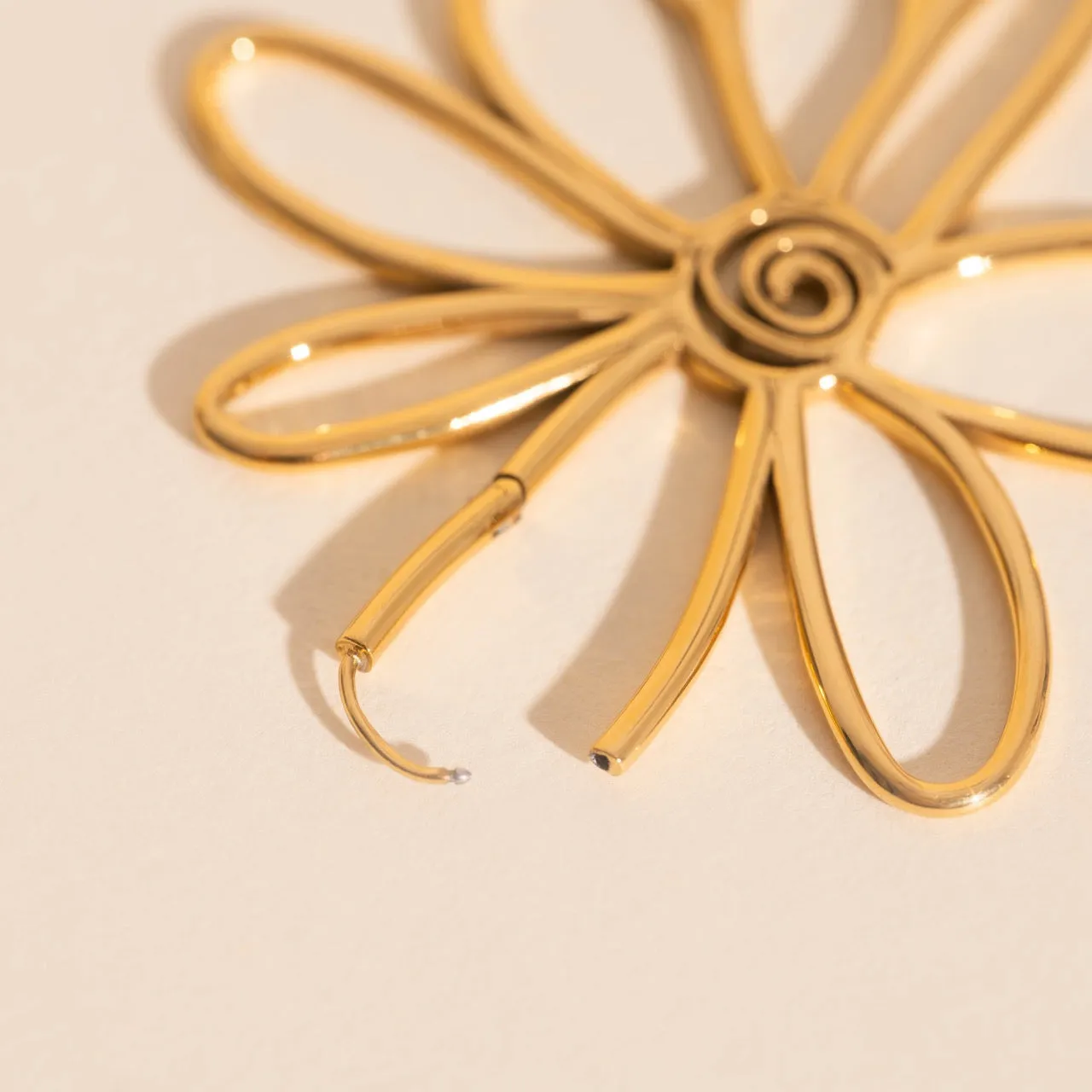 Jumbo Wire Floral Huggie Hoop Earrings sold by Modcloth product image thumbnail 4