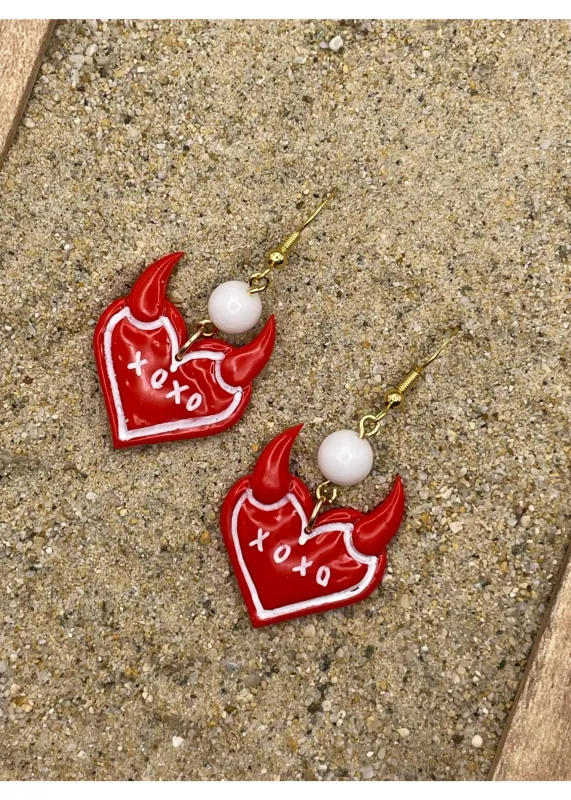 Devil Love XOXO Dangle Earrings sold by Modcloth