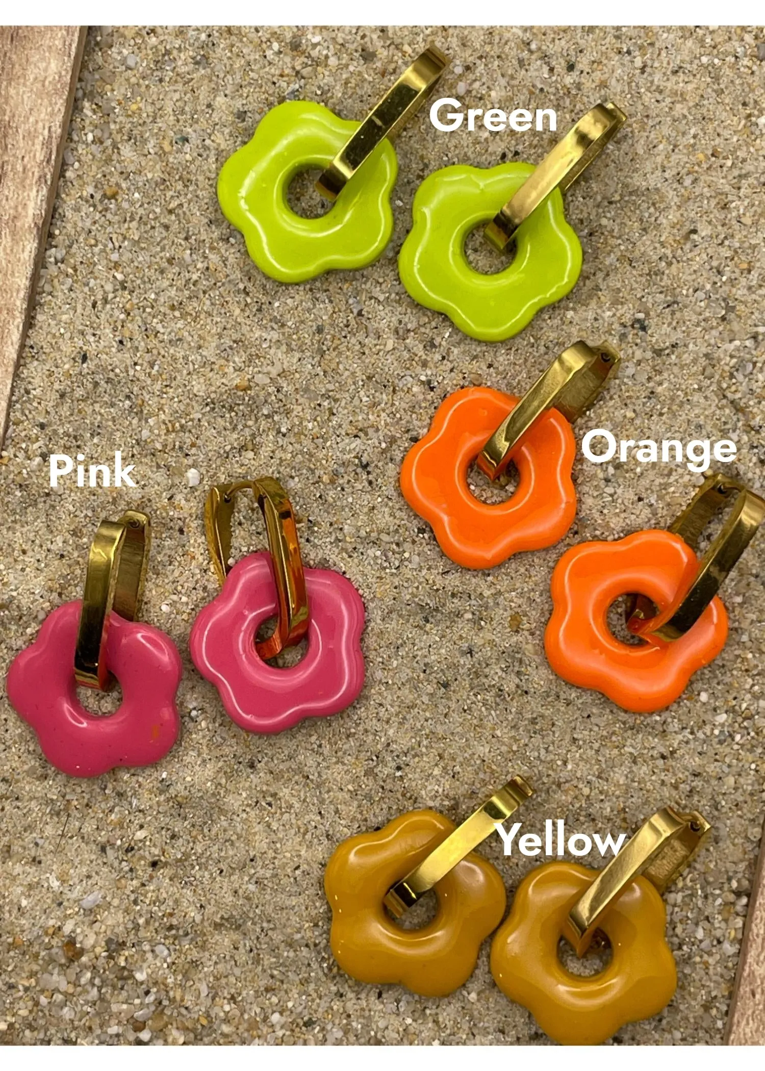 Mod Flower Huggie Hoop Earrings sold by Modcloth product image thumbnail 3