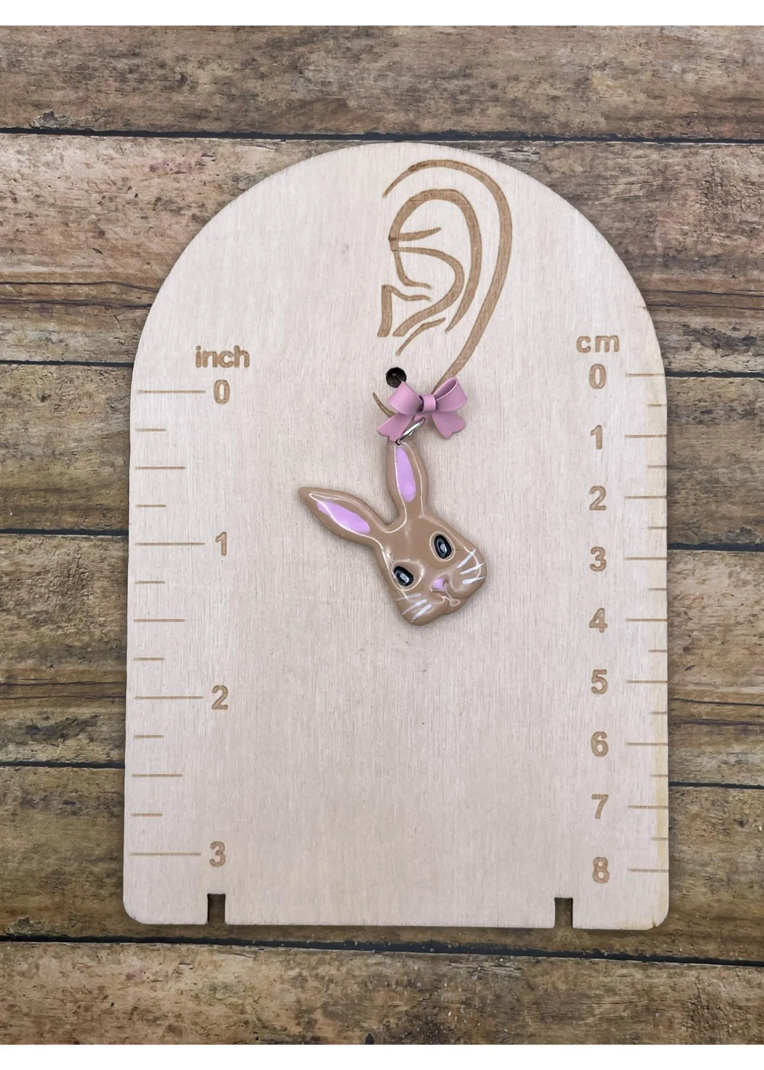 Easter Bunny Earrings with Pink Bow - Beige sold by Modcloth product image thumbnail 2