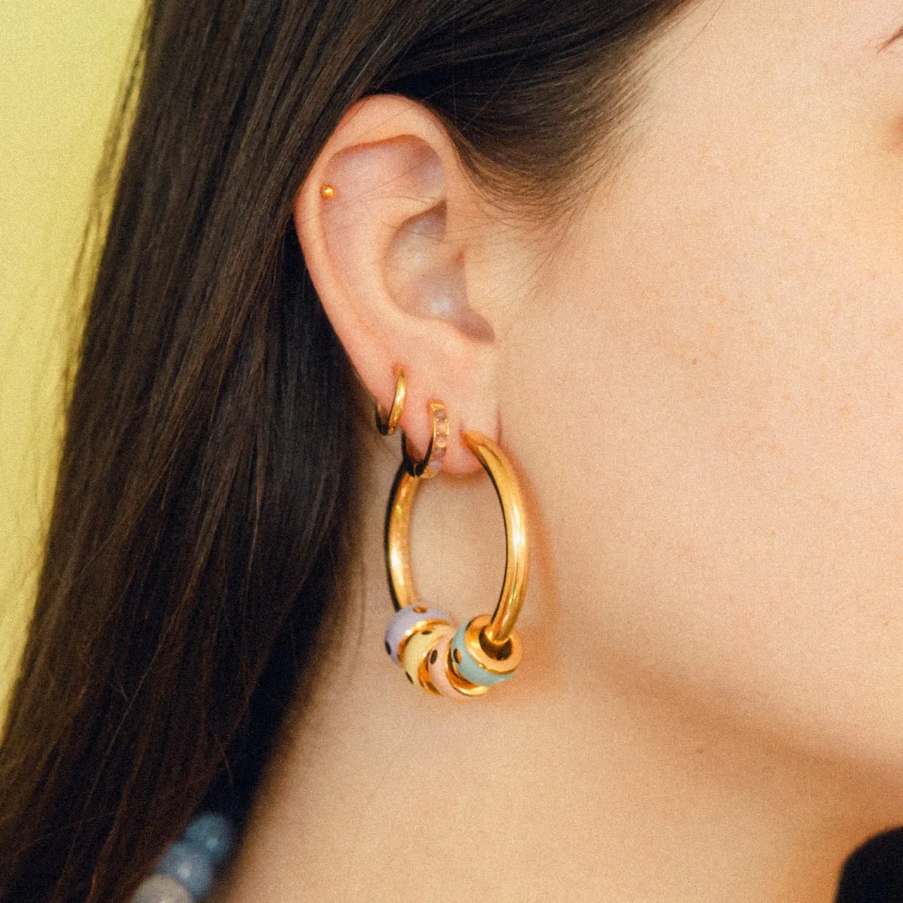 Color Pop Chunky Huggie Hoop Charms sold by Modcloth product image thumbnail 2