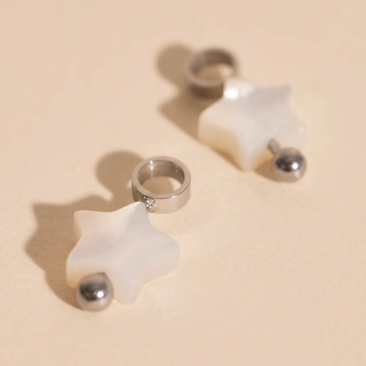 Iridescent Bead Star Huggie Hoop Charms sold by Modcloth product image thumbnail 4