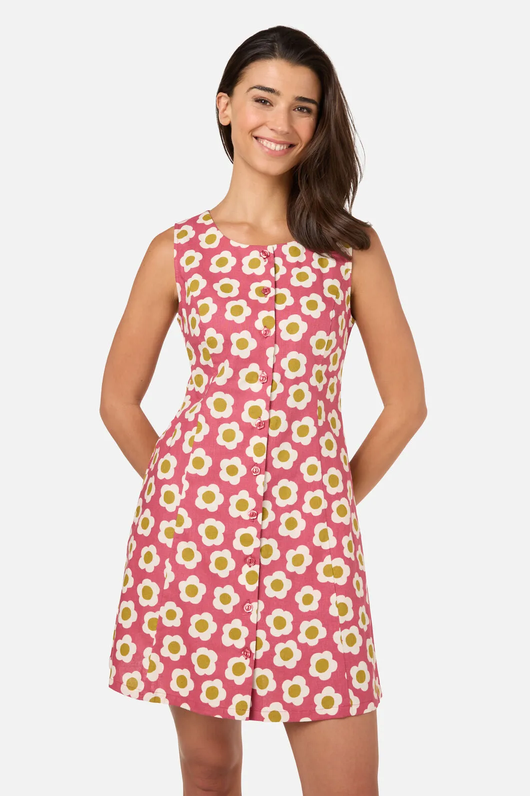 Janie 60'S Button Mini Dress sold by Modcloth
