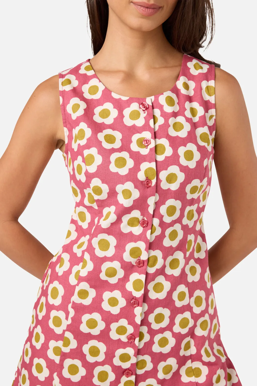 Janie 60'S Button Mini Dress sold by Modcloth product image thumbnail 5