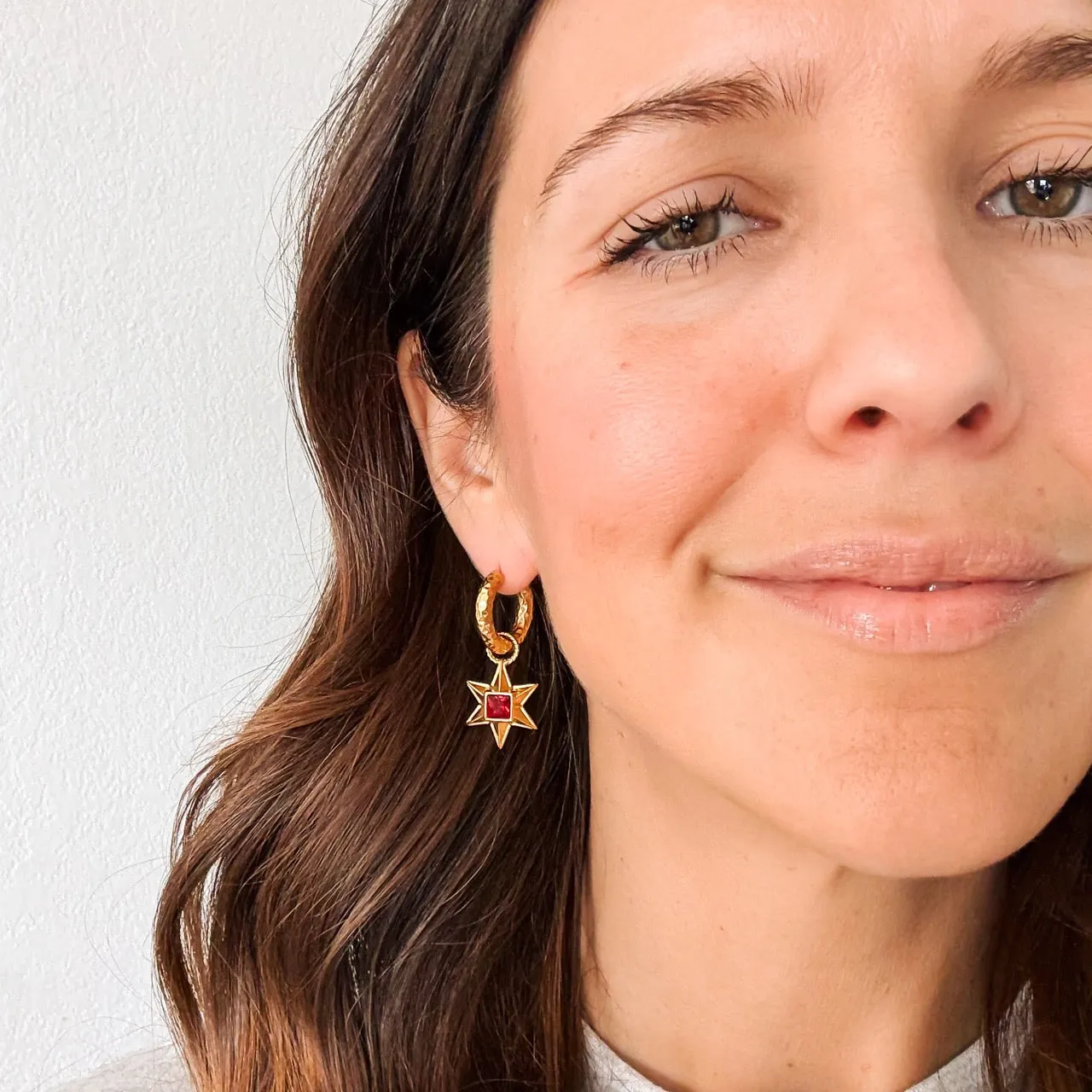 Ruby Star Chunky Huggie Hoop Charms sold by Modcloth product image thumbnail 5