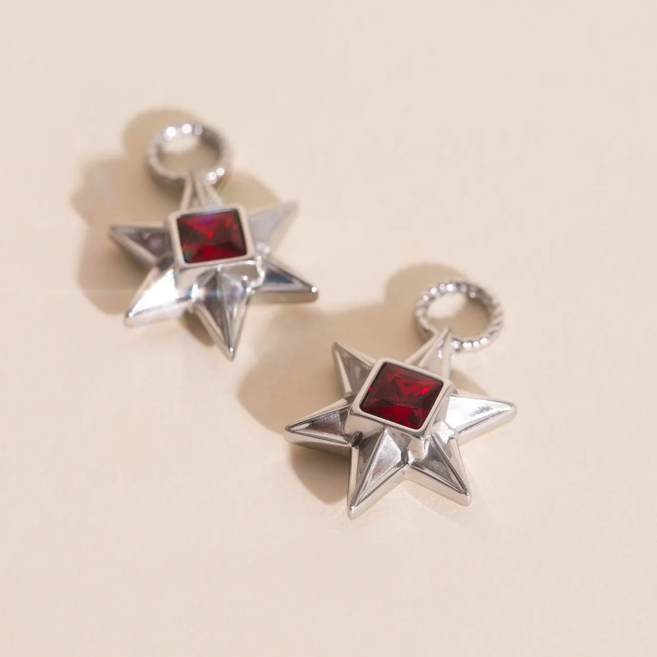 Ruby Star Chunky Huggie Hoop Charms sold by Modcloth