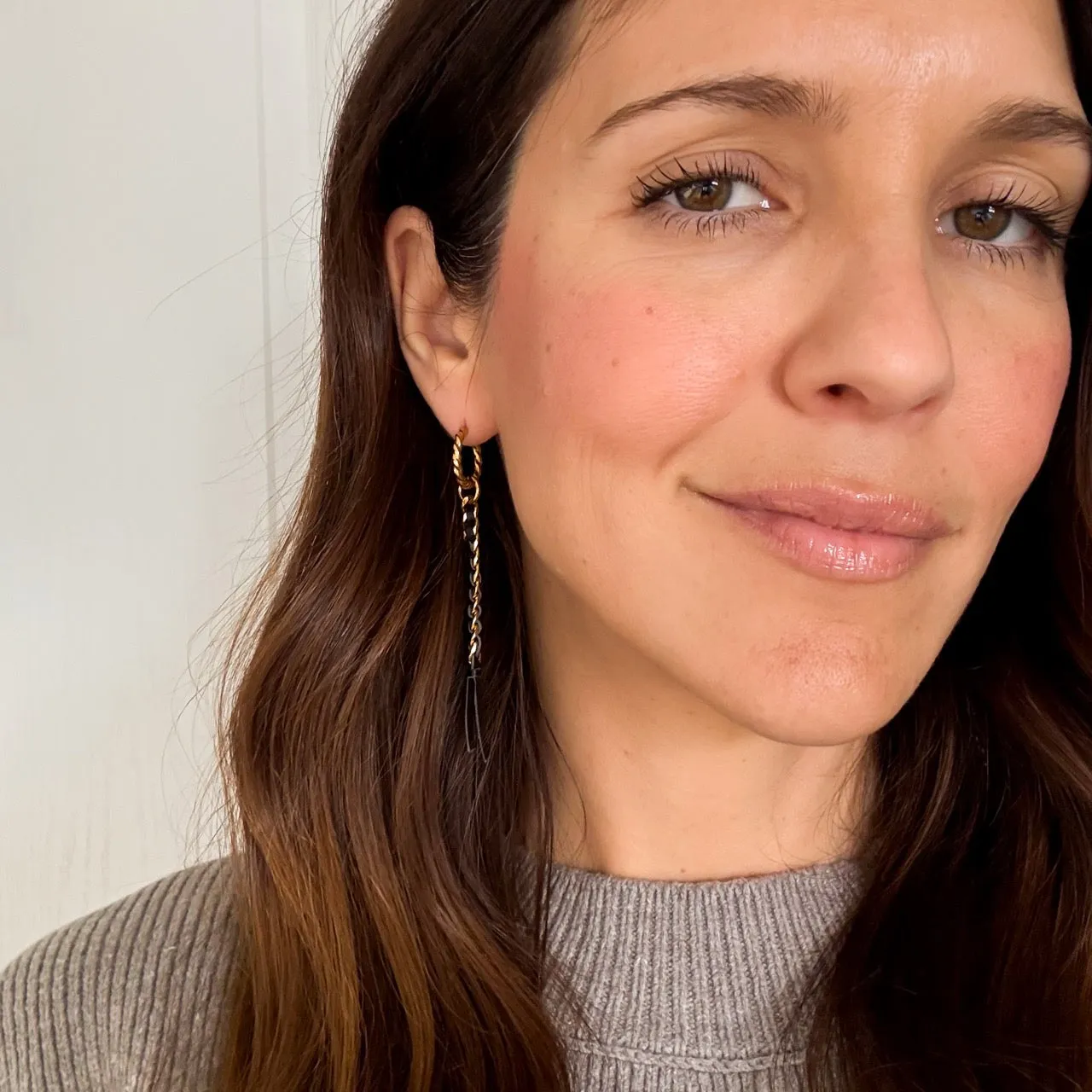 Leather Chain Chunky Huggie Hoop Charms sold by Modcloth product image thumbnail 3