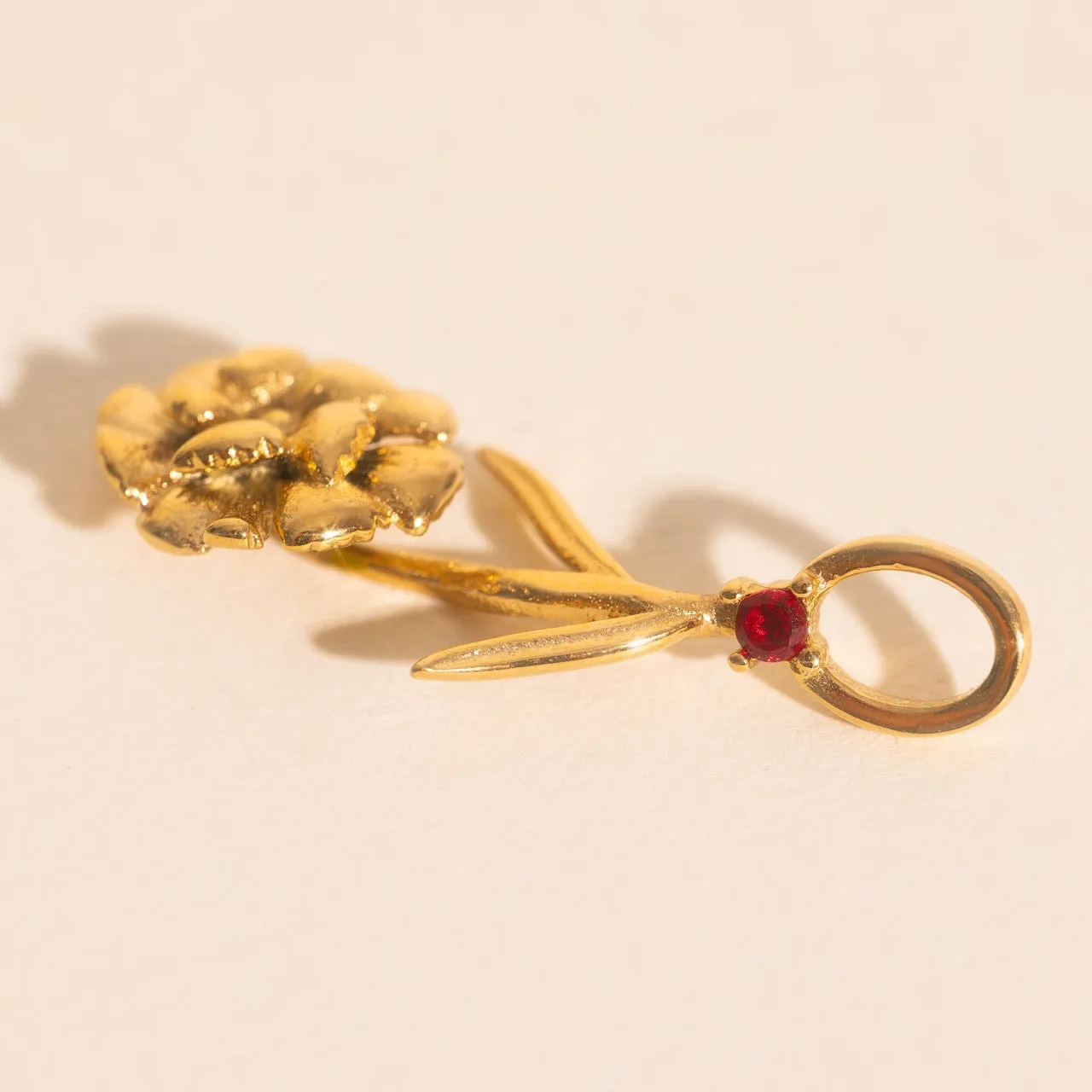 January Carnation Birth Flower Necklace Charm sold by Modcloth product image thumbnail 2