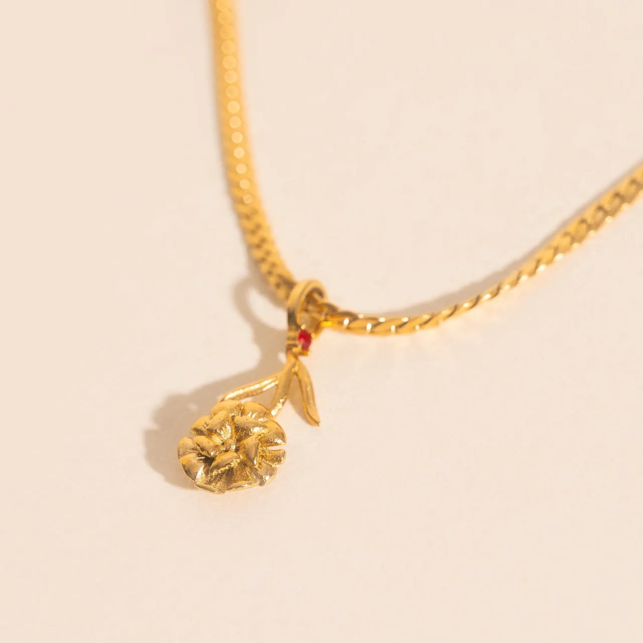 January Carnation Birth Flower Necklace Charm sold by Modcloth product image thumbnail 3