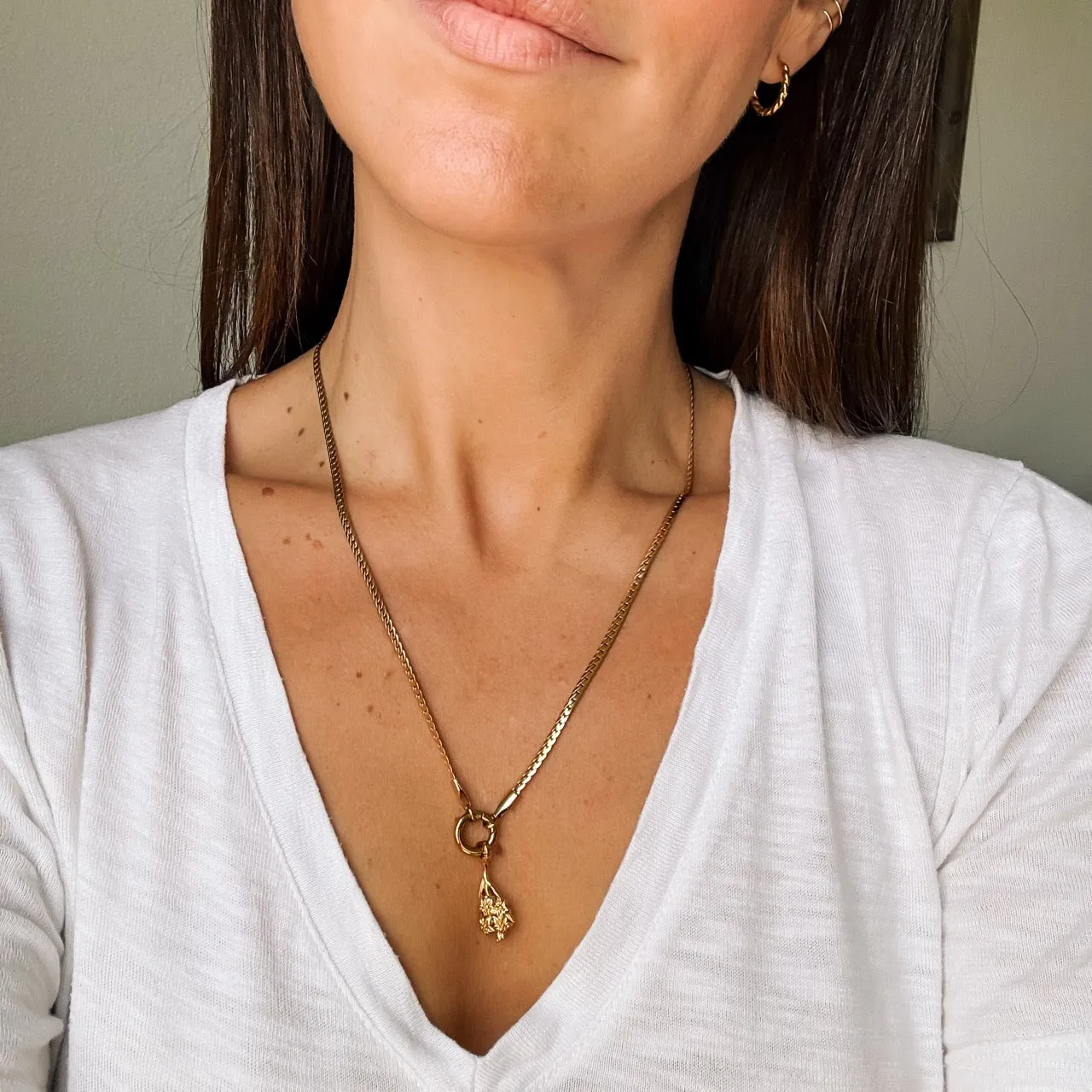 August Gladiolus Birth Flower Necklace Charm sold by Modcloth product image thumbnail 2