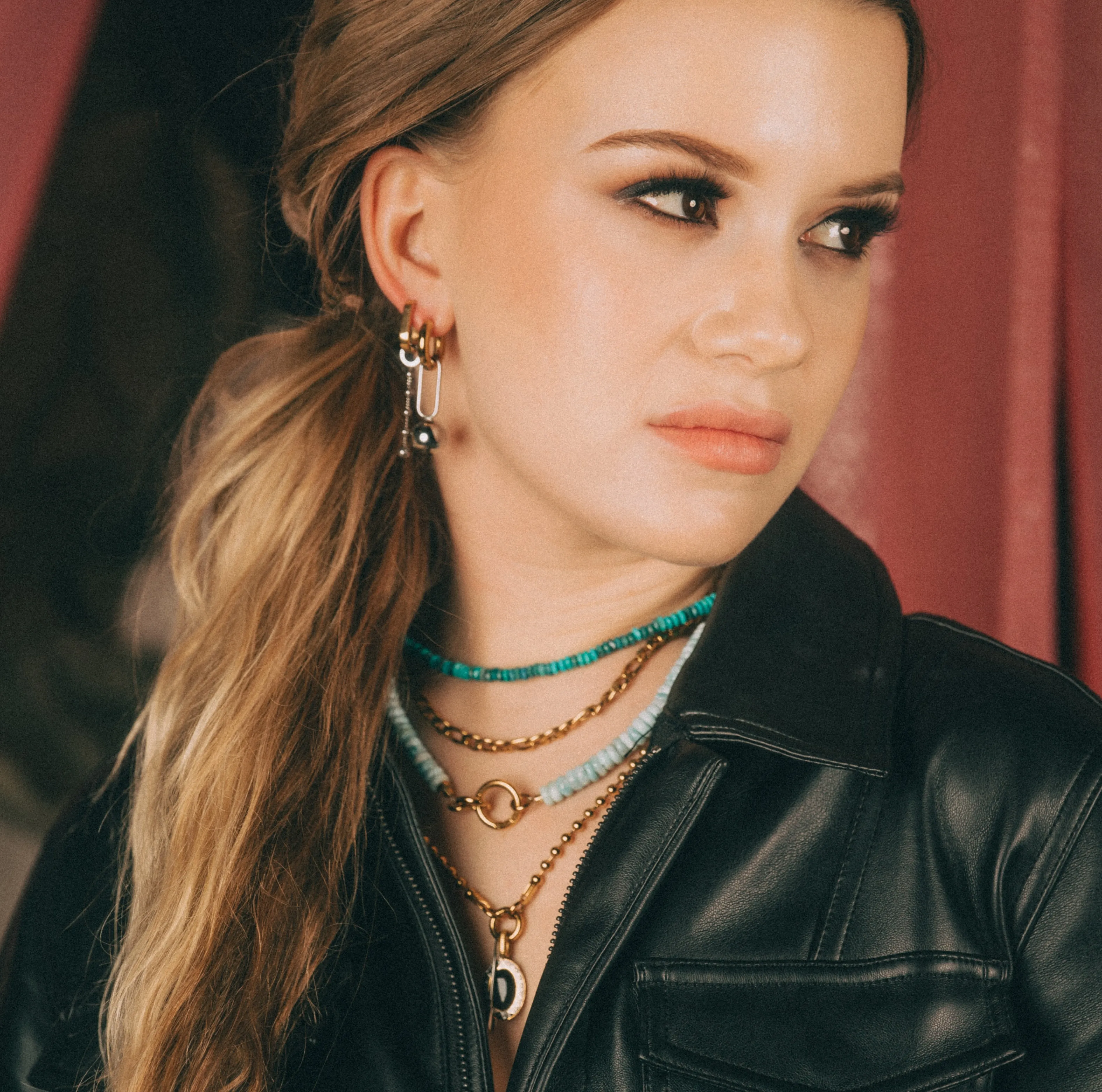 Beaded Metal Chain Chunky Huggie Hoop Charms sold by Modcloth product image thumbnail 3